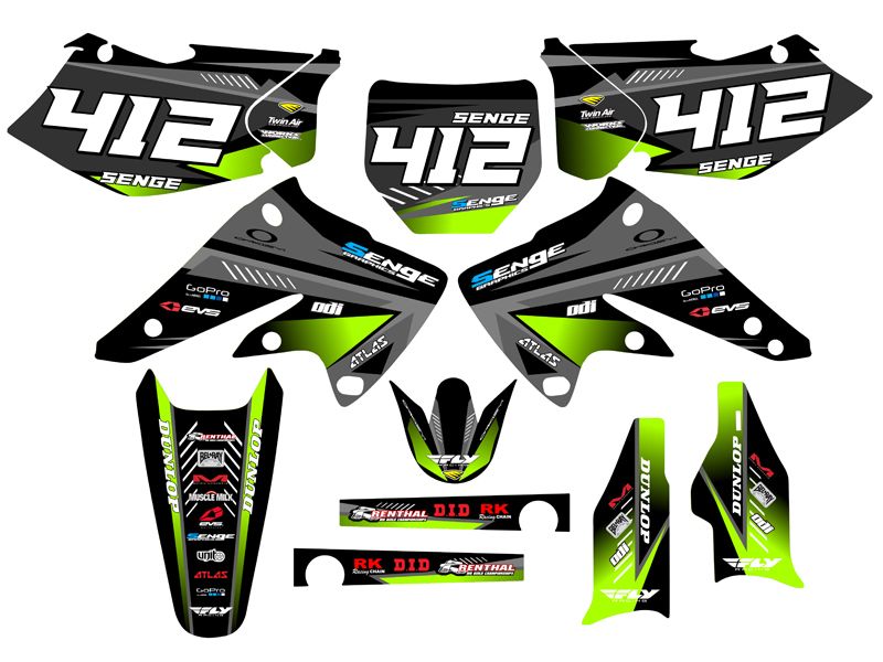 2004 2005 KXF 250 GRAPHICS KIT KAWASAKI KX250F KX F 250F DECO DECALS